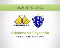 Prognóstico Criciúma EC B Paysandu (28 September 2025)