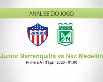 Prognóstico Junior Barranquilla Nac Medellín (31 January 2026)