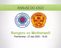 Prognóstico Rangers Motherwell (27 December 2025)