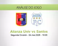 Prognóstico Alianza Univ Santos (04 May 2026)