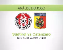 Prognóstico Südtirol Catanzaro (31 January 2026)