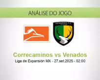 Prognóstico Correcaminos Venados (27 September 2025)
