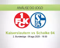 Prognóstico Kaiserslautern Schalke 04 (09 August 2025)