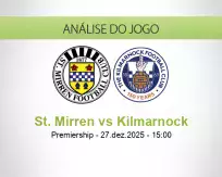 Prognóstico St. Mirren Kilmarnock (27 December 2025)