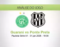 Prognóstico Guarani Ponte Preta (31 January 2026)