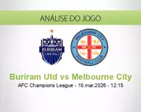 Prognóstico Buriram Utd Melbourne City (10 March 2026)