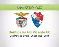 Prognóstico Benfica Gil Vicente FC (26 September 2025)