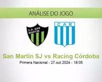 Prognóstico San Martín SJ Racing Córdoba (27 October 2024)