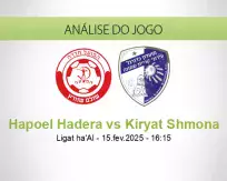 Prognóstico Hapoel Hadera Kiryat Shmona (15 February 2025)