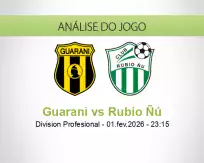 Prognóstico Guarani Rubio Ñú (02 February 2026)