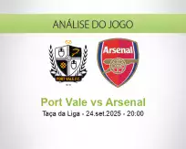 Prognóstico Port Vale Arsenal (24 September 2025)