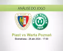 Prognóstico Piast Warta Poznań (26 April 2024)